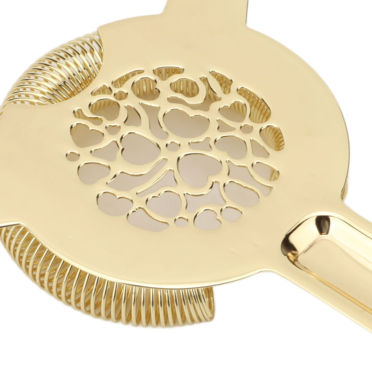 Cocktail Strainer Stainless Steel Gorgeous Glossy Bartending Ice Strainer for Bar Bartender Luxury Gold Color