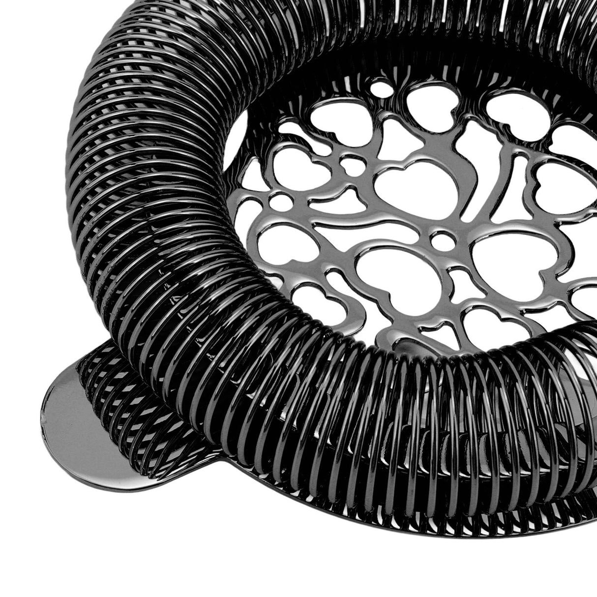 Cocktail Strainer Stainless Steel Gorgeous Glossy Bartending Ice Strainer for Bar Bartender Plated Black