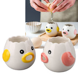 2pcs Egg Separator Ceramic Chicken Shaped Egg Yolk White Filter Kitchen Cooking Accessories Pink and Yellow - Extra Image