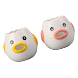 2pcs Egg Separator Ceramic Chicken Shaped Egg Yolk White Filter Kitchen Cooking Accessories Pink and Yellow - Extra Image