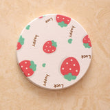 Diatomite Cup Pad 10x10cm Tea Cup Coasters Water Absorbent Pad Diatom Earth Mat for Dining Table Soap Strawberry - 45-Degree Angle