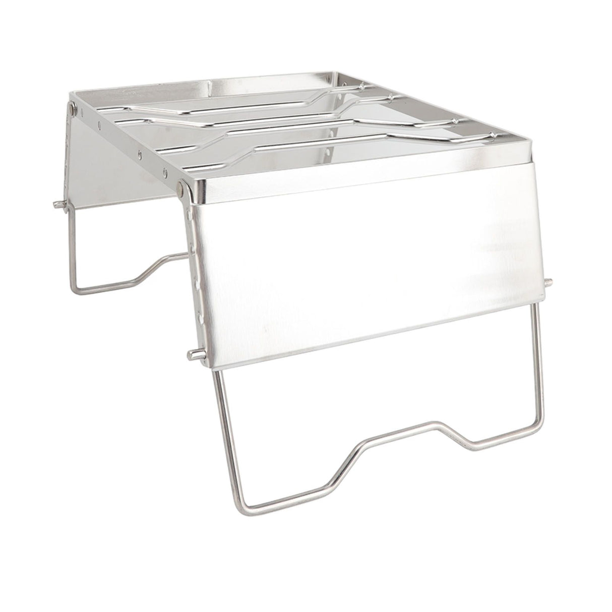 Stove Stand Rack Stainless Steel Silver Foldable Multifunctional Portable Picnic Pot Bracket for Camping Traveling
