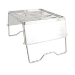 Stove Stand Rack Stainless Steel Silver Foldable Multifunctional Portable Picnic Pot Bracket for Camping Traveling