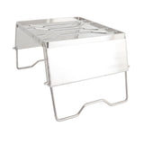 Stove Stand Rack Stainless Steel Silver Foldable Multifunctional Portable Picnic Pot Bracket for Camping Traveling - 45-Degree Angle