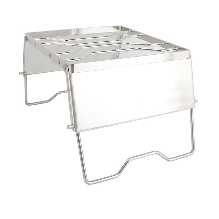 Stove Stand Rack Stainless Steel Silver Foldable Multifunctional Portable Picnic Pot Bracket for Camping Traveling