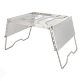 Stove Stand Rack Stainless Steel Silver Foldable Multifunctional Portable Picnic Pot Bracket for Camping Traveling - Rear View