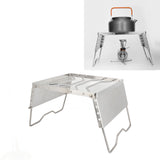 Stove Stand Rack Stainless Steel Silver Foldable Multifunctional Portable Picnic Pot Bracket for Camping Traveling - Extra Image
