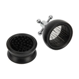 Adjustable Coffee Distributor Food Grade Metal Rotating Handle Fixed Cover 22 Needles Coffee Powder Distributor Black 53mm