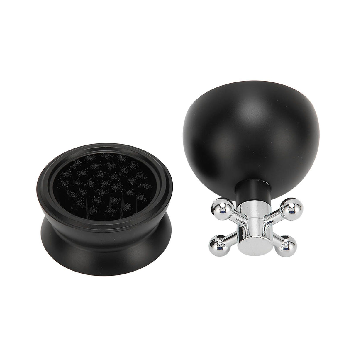 Adjustable Coffee Distributor Food Grade Metal Rotating Handle Fixed Cover 22 Needles Coffee Powder Distributor Black 53mm