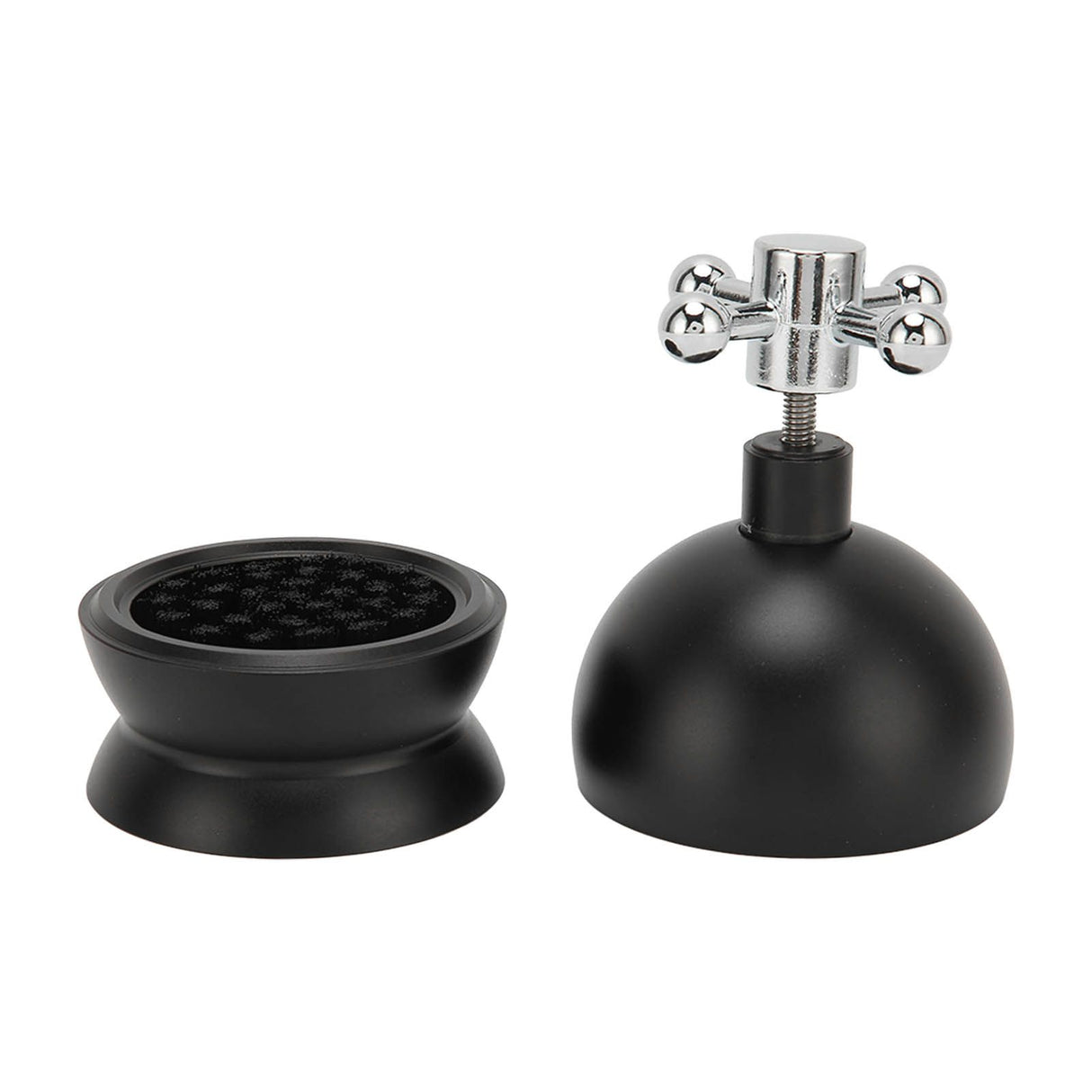 Adjustable Coffee Distributor Food Grade Metal Rotating Handle Fixed Cover 22 Needles Coffee Powder Distributor Black 53mm