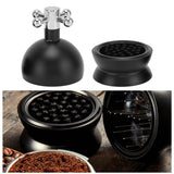 Adjustable Coffee Distributor Food Grade Metal Rotating Handle Fixed Cover 22 Needles Coffee Powder Distributor Black 53mm