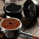 Adjustable Coffee Distributor Food Grade Metal Rotating Handle Fixed Cover 22 Needles Coffee Powder Distributor Black 53mm - Extra Image