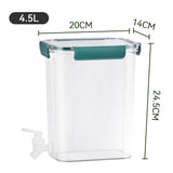 Cold Water Kettle Large Capacity Thicken Faucet Sealed Drink Storage Pot for Kitchen Green-4.5L