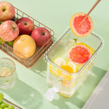 Cold Water Kettle Large Capacity Thicken Faucet Sealed Drink Storage Pot for Kitchen Yellow‑4.5L