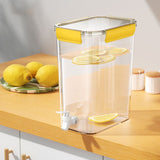 Cold Water Kettle Large Capacity Thicken Faucet Sealed Drink Storage Pot for Kitchen Yellow‑4.5L
