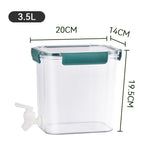 Cold Water Kettle Large Capacity Thicken Faucet Sealed Drink Storage Pot for Kitchen Green-3.5L