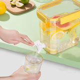 Cold Water Kettle Large Capacity Thicken Faucet Sealed Drink Storage Pot for Kitchen Yellow‑3.5L - Top-Down View
