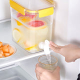 Cold Water Kettle Large Capacity Thicken Faucet Sealed Drink Storage Pot for Kitchen Yellow‑3.5L