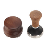 3pcs Coffee Tamper Holder Walnut Wood Rubber Stainless Steel Boat Shaped Distributor Rack Coffee Accessories For 51/53mm Base 53mm Tamper 53mm Distributor