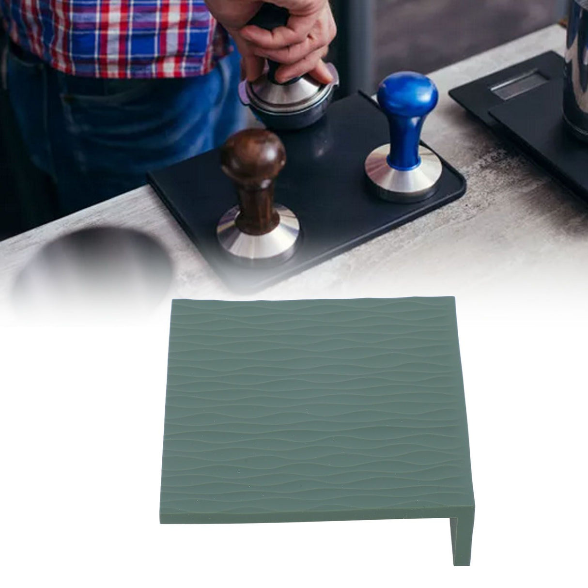 Anti Slip Coffee Tamping Mat Food Grade Silicone Tamper Mat for Home Kitchen Bar Coffee Shop Green