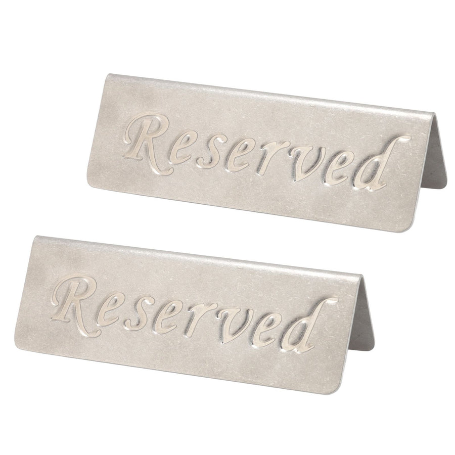 2Pcs Metal Stainless Steel Reserved Sign Double Sided Reserved Table Signs for Restaurants Bar Cafe Tea Room Hotel