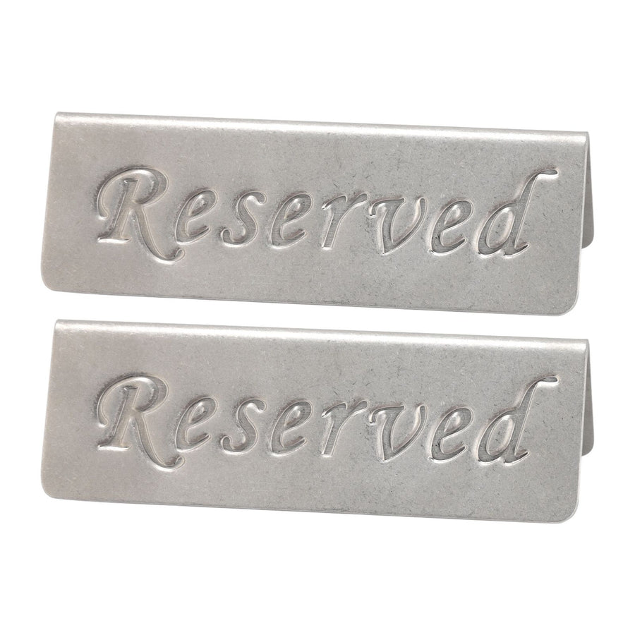 2Pcs Metal Stainless Steel Reserved Sign Double Sided Reserved Table Signs for Restaurants Bar Cafe Tea Room Hotel