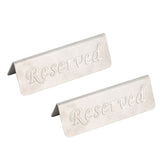 2Pcs Metal Stainless Steel Reserved Sign Double Sided Reserved Table Signs for Restaurants Bar Cafe Tea Room Hotel