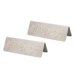 2Pcs Metal Stainless Steel Reserved Sign Double Sided Reserved Table Signs for Restaurants Bar Cafe Tea Room Hotel