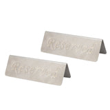 2Pcs Metal Stainless Steel Reserved Sign Double Sided Reserved Table Signs for Restaurants Bar Cafe Tea Room Hotel - 45-Degree Angle