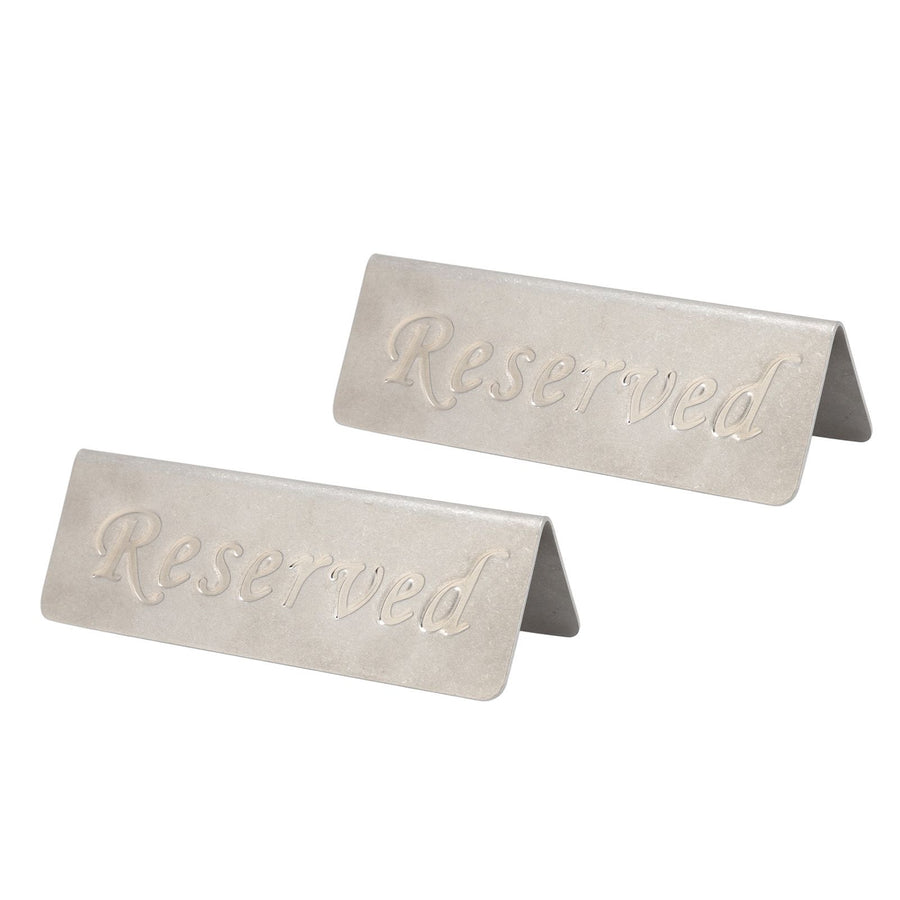 2Pcs Metal Stainless Steel Reserved Sign Double Sided Reserved Table Signs for Restaurants Bar Cafe Tea Room Hotel