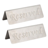 2Pcs Metal Stainless Steel Reserved Sign Double Sided Reserved Table Signs for Restaurants Bar Cafe Tea Room Hotel