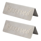 2Pcs Metal Stainless Steel Reserved Sign Double Sided Reserved Table Signs for Restaurants Bar Cafe Tea Room Hotel - Extra Image