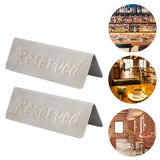 2Pcs Metal Stainless Steel Reserved Sign Double Sided Reserved Table Signs for Restaurants Bar Cafe Tea Room Hotel - Extra Image