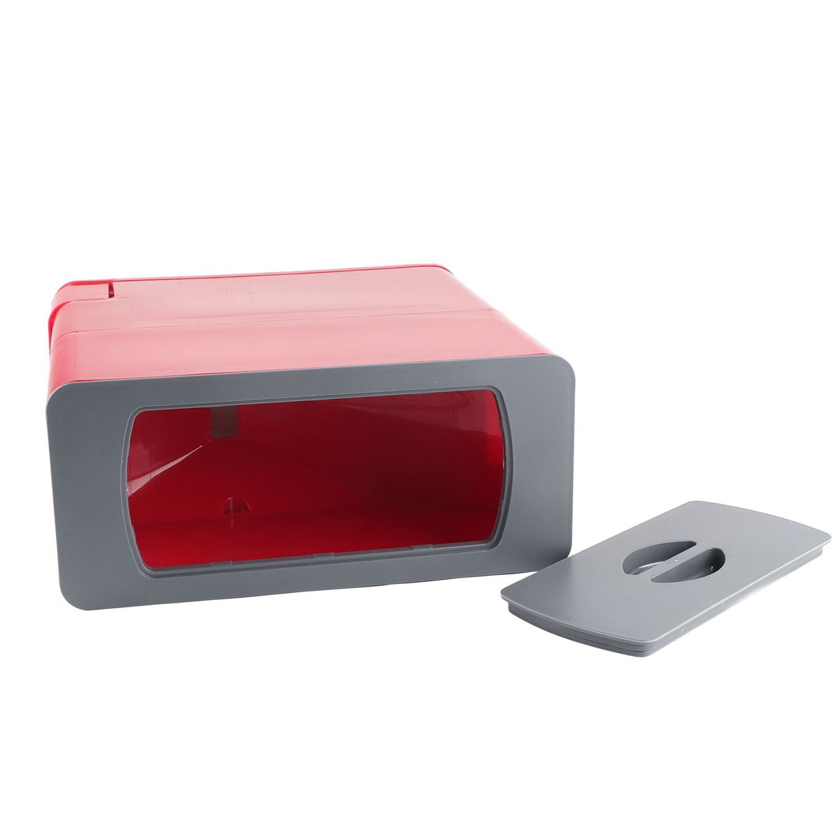 Rice Dispenser Transparent Clear Scale Funnel Type Dust Proof Household Rice Bucket for Soybean Oatmeal S Red 13.4 X 5.9 X 13.8in