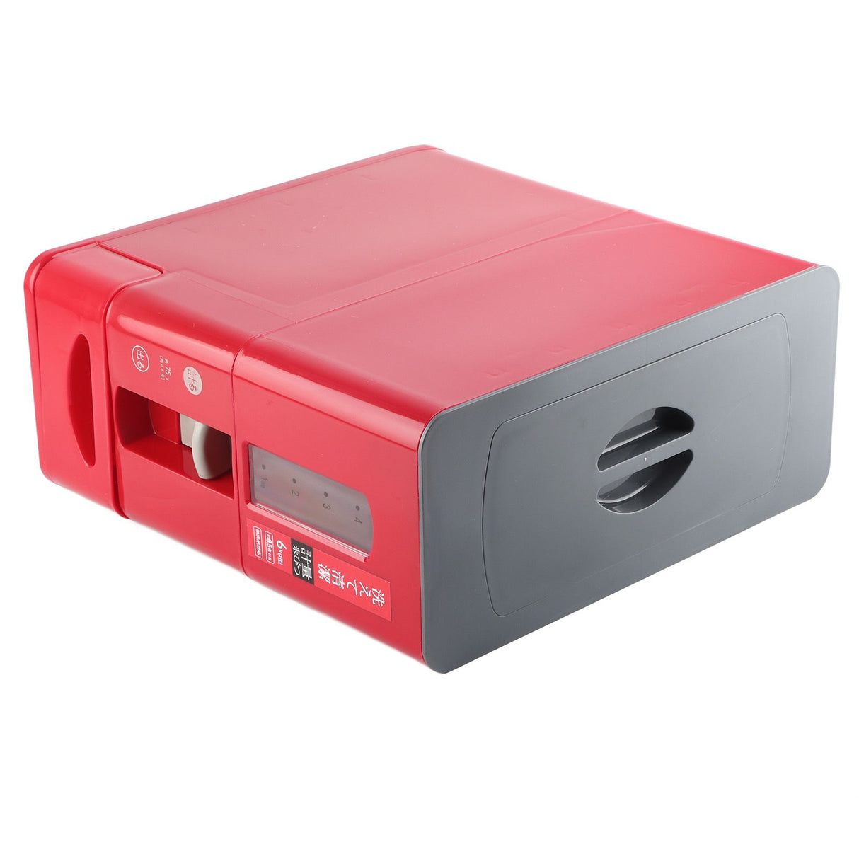 Rice Dispenser Transparent Clear Scale Funnel Type Dust Proof Household Rice Bucket for Soybean Oatmeal S Red 13.4 X 5.9 X 13.8in
