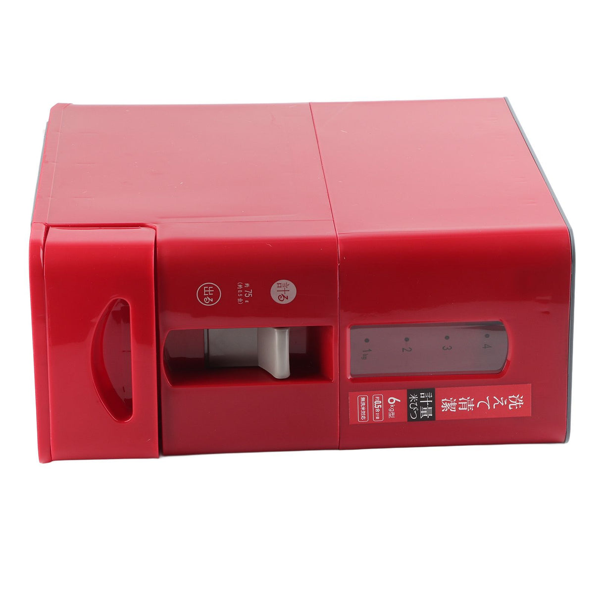 Rice Dispenser Transparent Clear Scale Funnel Type Dust Proof Household Rice Bucket for Soybean Oatmeal S Red 13.4 X 5.9 X 13.8in