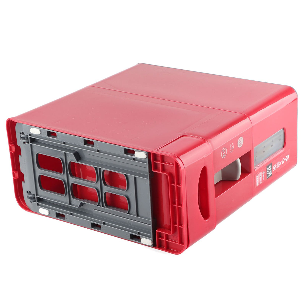 Rice Dispenser Transparent Clear Scale Funnel Type Dust Proof Household Rice Bucket for Soybean Oatmeal S Red 13.4 X 5.9 X 13.8in