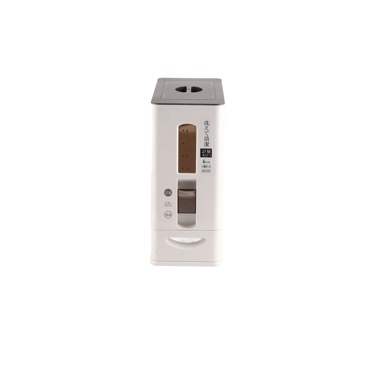 Rice Dispenser Transparent Clear Scale Funnel Type Dust Proof Household Rice Bucket for Soybean Oatmeal S White 13.4 X 5.9 X 13.8in