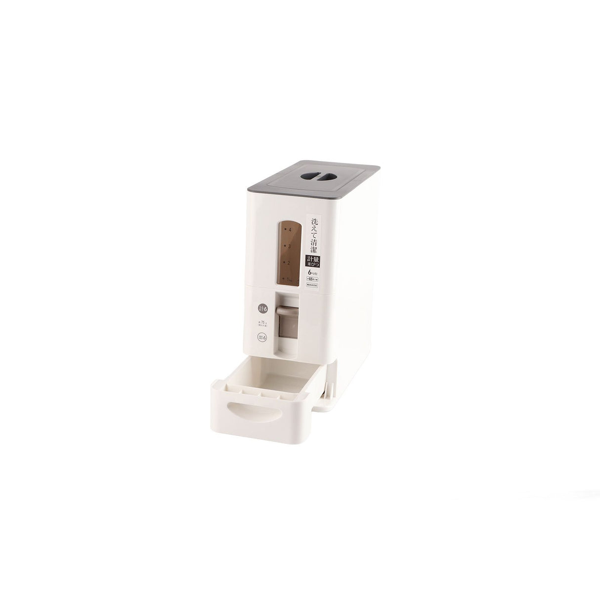 Rice Dispenser Transparent Clear Scale Funnel Type Dust Proof Household Rice Bucket for Soybean Oatmeal S White 13.4 X 5.9 X 13.8in