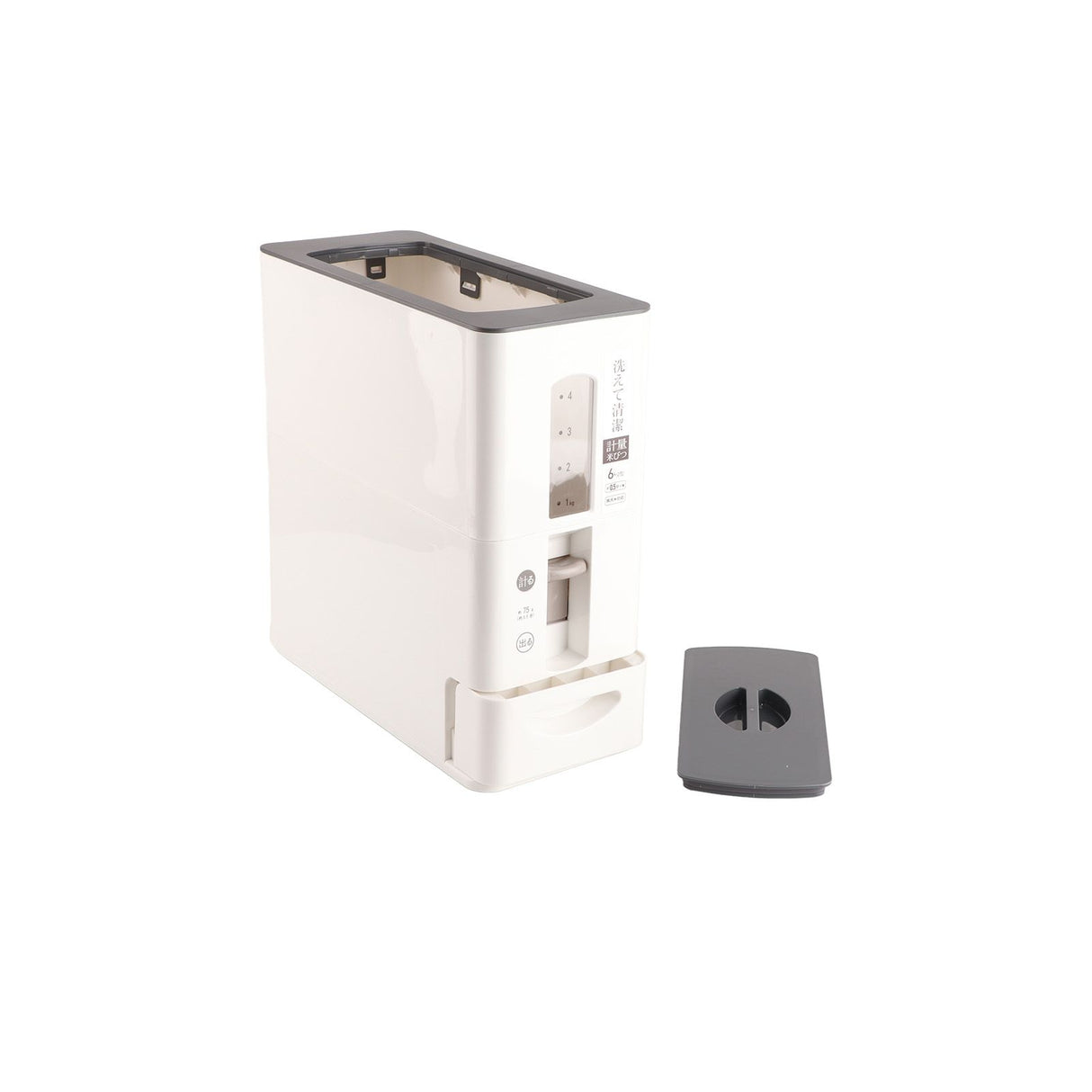 Rice Dispenser Transparent Clear Scale Funnel Type Dust Proof Household Rice Bucket for Soybean Oatmeal S White 13.4 X 5.9 X 13.8in