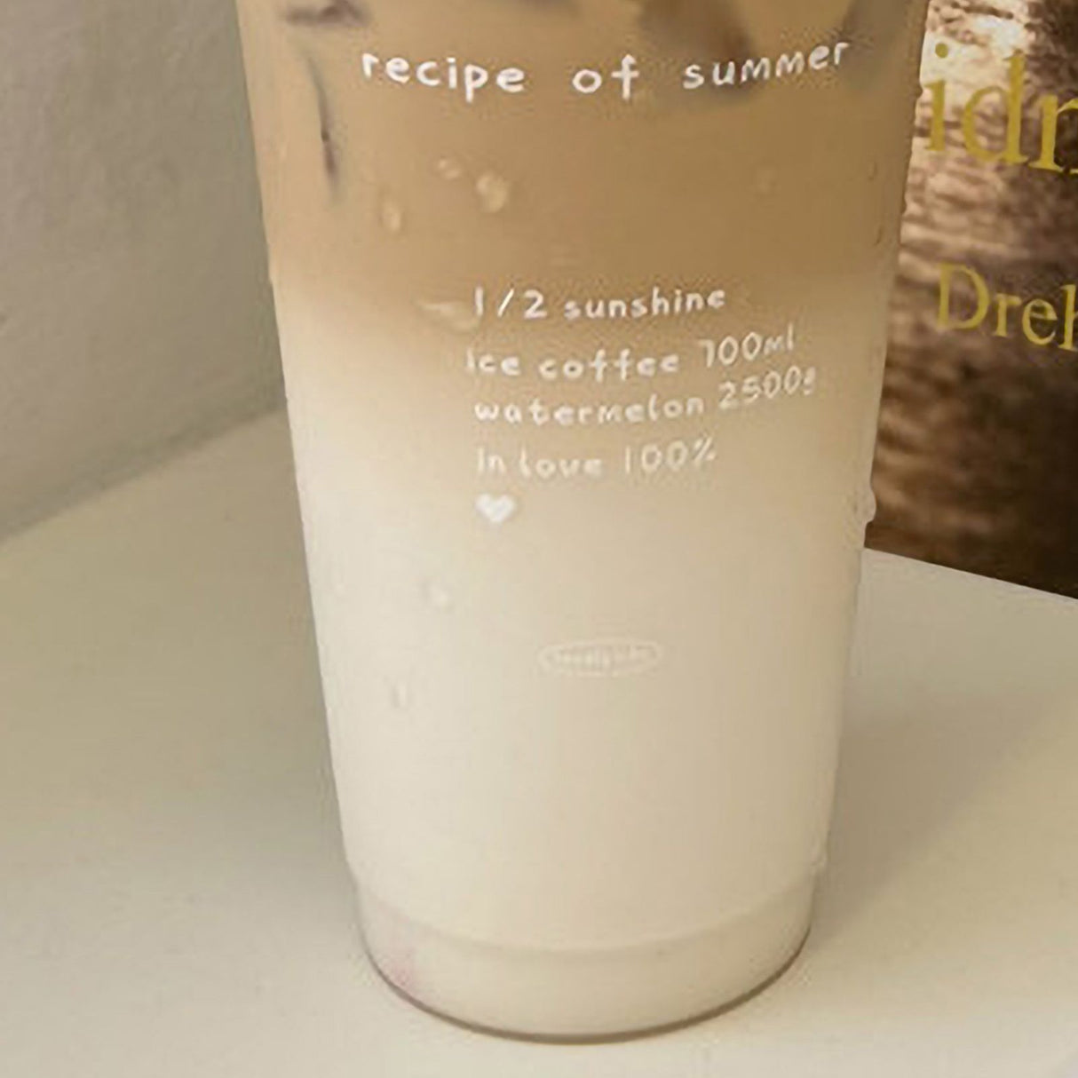 Plastic Coffee Cup Large Capacity Cute Water Cup With Straw Lid for Summer Cold Drinking Recipe of Summer 700ml