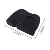 Coffee Press Pad Food Grade Silicone Odorless Double Groove Coffee Tamper Mat for Home Cafe Black M 17.5x12.5x0.6/6.9x4.9x0.24in