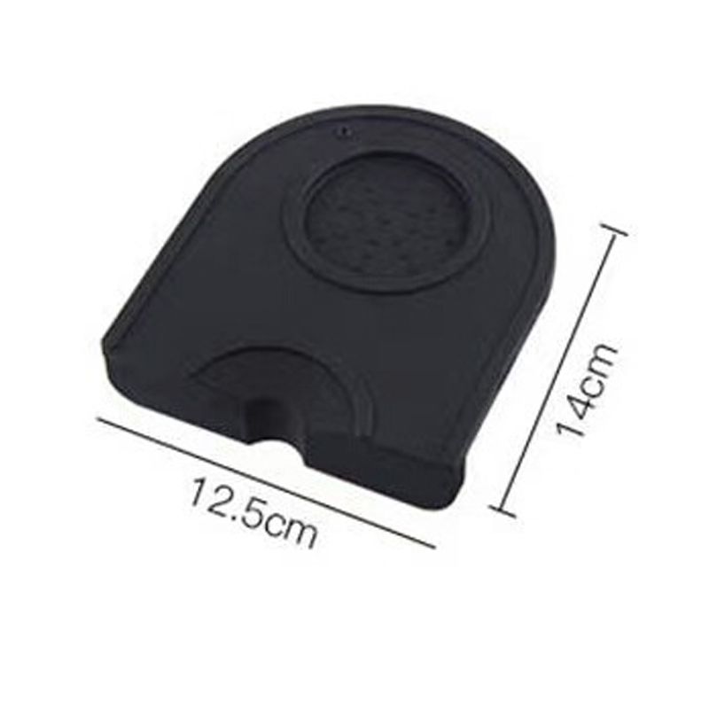 Coffee Press Pad Food Grade Silicone Odorless Double Groove Coffee Tamper Mat for Home Cafe Black S 14x12.5x0.6/5.5x4.9x0.24in