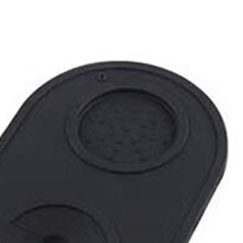 Coffee Press Pad Food Grade Silicone Odorless Double Groove Coffee Tamper Mat for Home Cafe Black S 14x12.5x0.6/5.5x4.9x0.24in