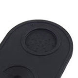 Coffee Press Pad Food Grade Silicone Odorless Double Groove Coffee Tamper Mat for Home Cafe Black S 14x12.5x0.6/5.5x4.9x0.24in - Side View