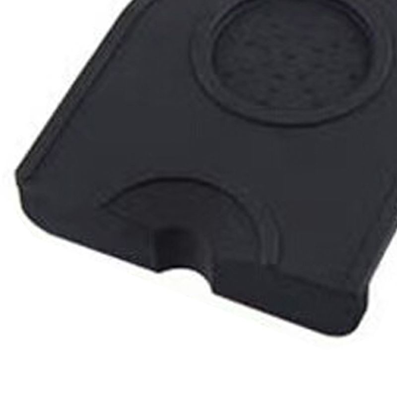 Coffee Press Pad Food Grade Silicone Odorless Double Groove Coffee Tamper Mat for Home Cafe Black S 14x12.5x0.6/5.5x4.9x0.24in