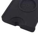 Coffee Press Pad Food Grade Silicone Odorless Double Groove Coffee Tamper Mat for Home Cafe Black S 14x12.5x0.6/5.5x4.9x0.24in - Top-Down View
