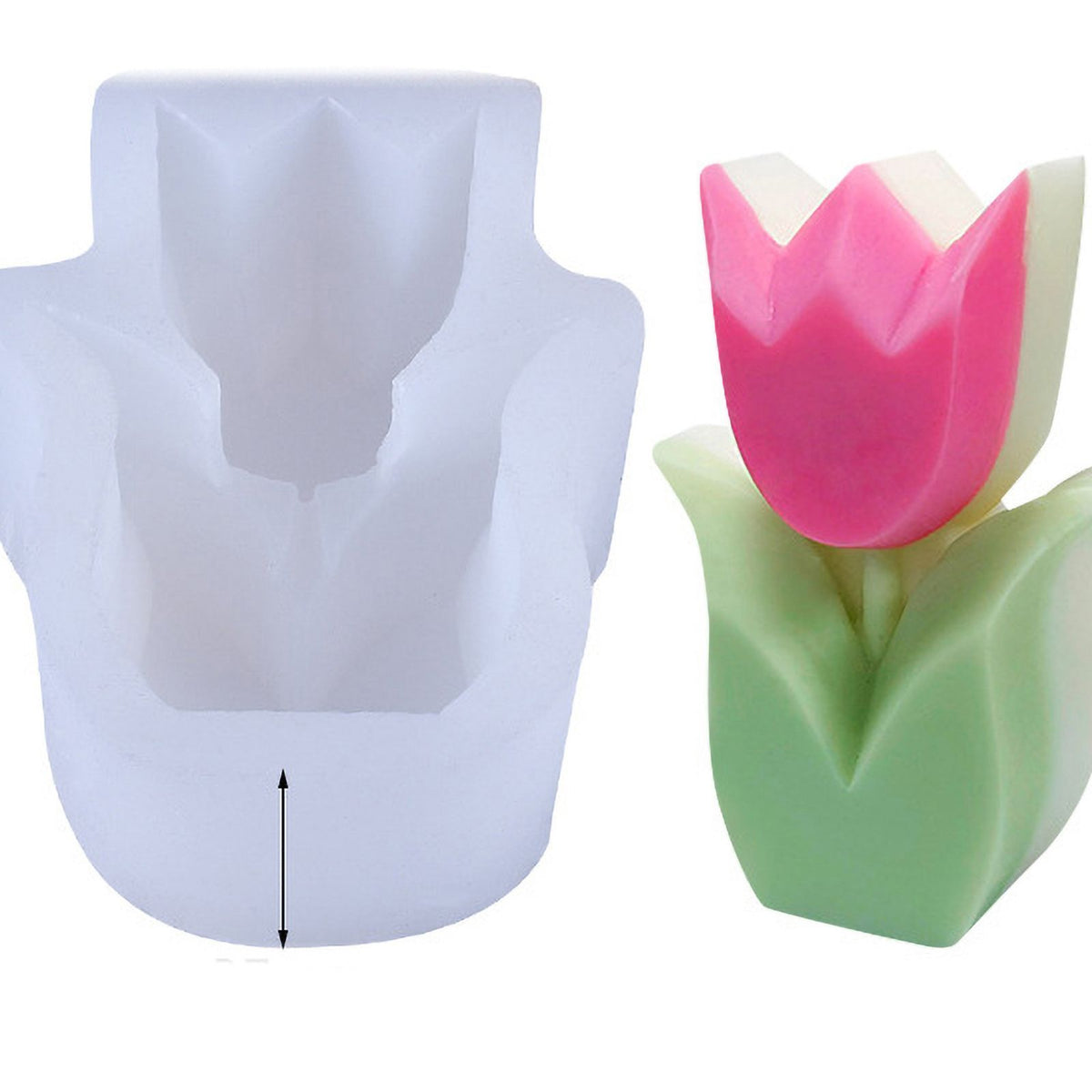 Handmade 3D Silicone Flower Mold Environmentally Friendly Flower Shaped Silicone Mold for DIY Crafts 75x102x37mm