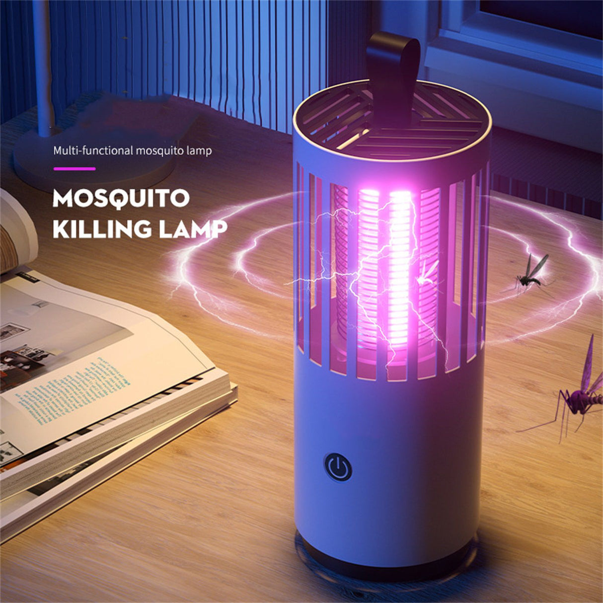 Mosquito Killing Lamp Electric Shock Strong Suction USB Rechargeable Mosquito Trap Lamp Zapping Light for Indoor Outdoor Rechargeable (Electric Shock and Strong Suction to Kill Mosquitoes) USB