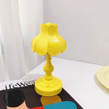 Desk Lamp Retro Lotus Leaf Ingenious Lovely 3 Light Sources Small Table Night Lamp for Girls Bedroom Yellow